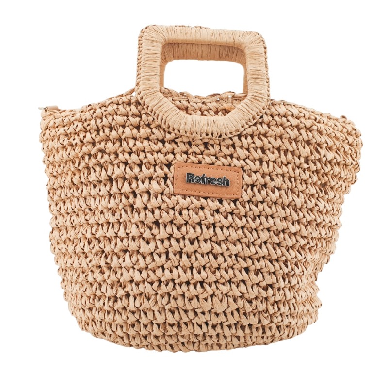 Bolso REFRESH estilo cesta camel