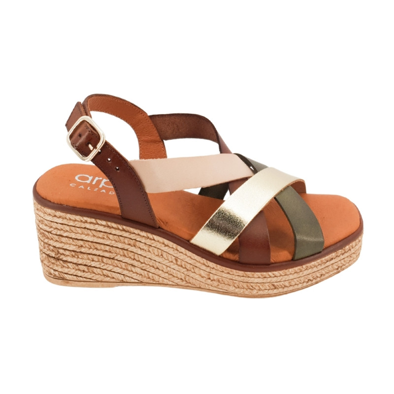 Sandalias ARPE de vaquetilla para mujer