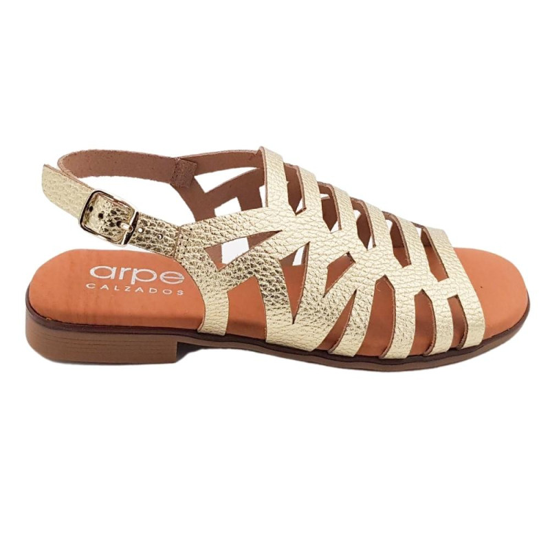 Sandalias Arpe oro mujer