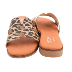 Sandalias ARPE planas leopardo mujer